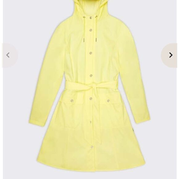 NWTs RAINS Yellow Raincoat Curve Jacket Size XS - Picture 2 of 8